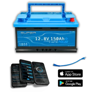 Supervolt POLAR LiFePO4 150Ah 12.8V Lithium Batterie mit Bluetooth & Heizung