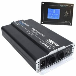 Supervolt 12V 2000W Wechselrichter mit Netzvorrangschaltung & FI Schutzschalter
