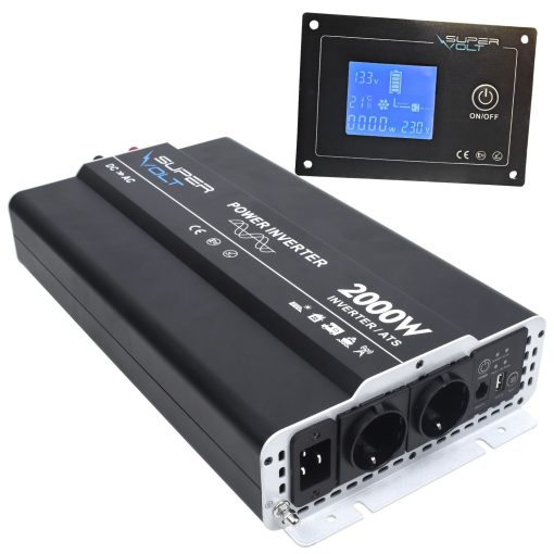 Supervolt 12V 2000W Wechselrichter mit Netzvorrangschaltung & FI Schutzschalter